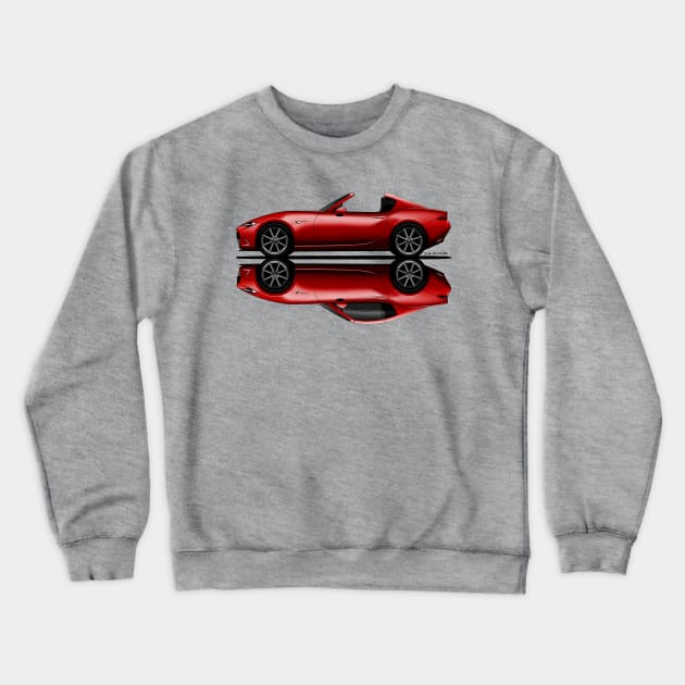 My drawing of the open and closed red open and closed RF roadster convertible Japanese sports car Crewneck Sweatshirt by jaagdesign